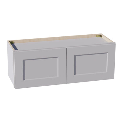 HA - W3312: Ash Gray Shaker 33"W x 12"H 2 Doors Standard Wall Bridge Cabinet - NextCabinets