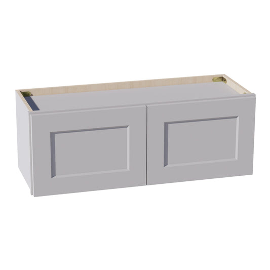 HA - W3312: Ash Gray Shaker 33"W x 12"H 2 Doors Standard Wall Bridge Cabinet - NextCabinets