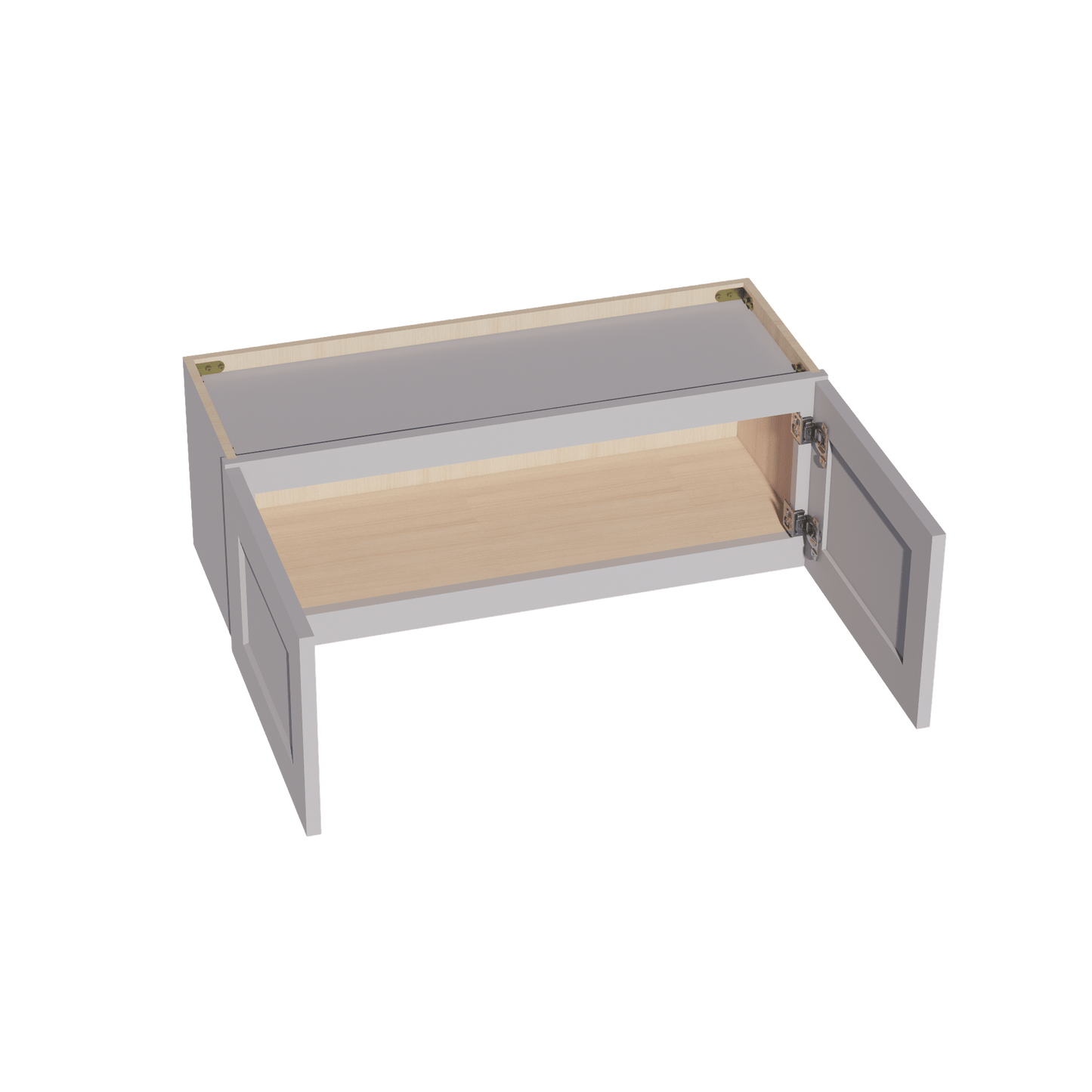 HA - W3312: Ash Gray Shaker 33"W x 12"H 2 Doors Standard Wall Bridge Cabinet - NextCabinets