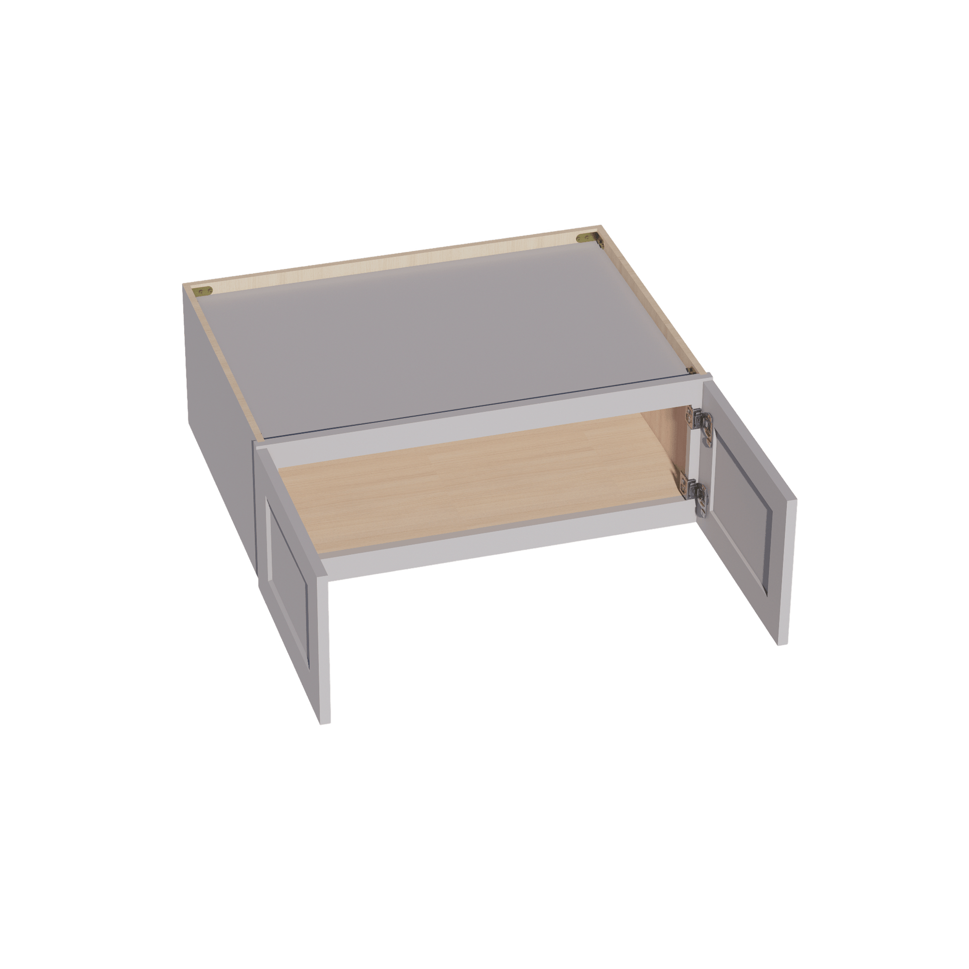 HA - W331224: Ash Gray Shaker 33"W x 12"H x 24"D 2 Doors Standard Bridge Wall Cabinet - NextCabinets