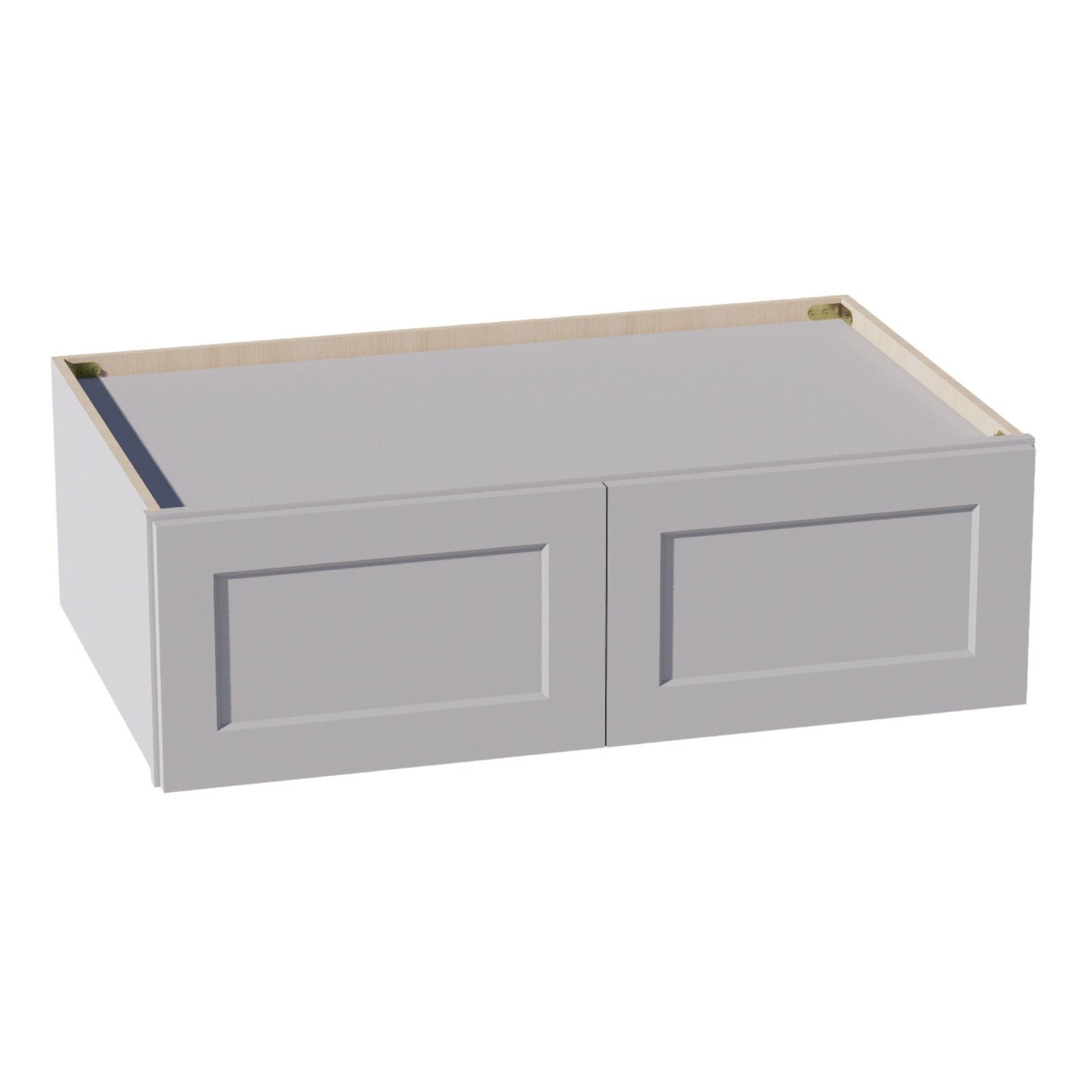HA - W331224: Ash Gray Shaker 33"W x 12"H x 24"D 2 Doors Standard Bridge Wall Cabinet - NextCabinets