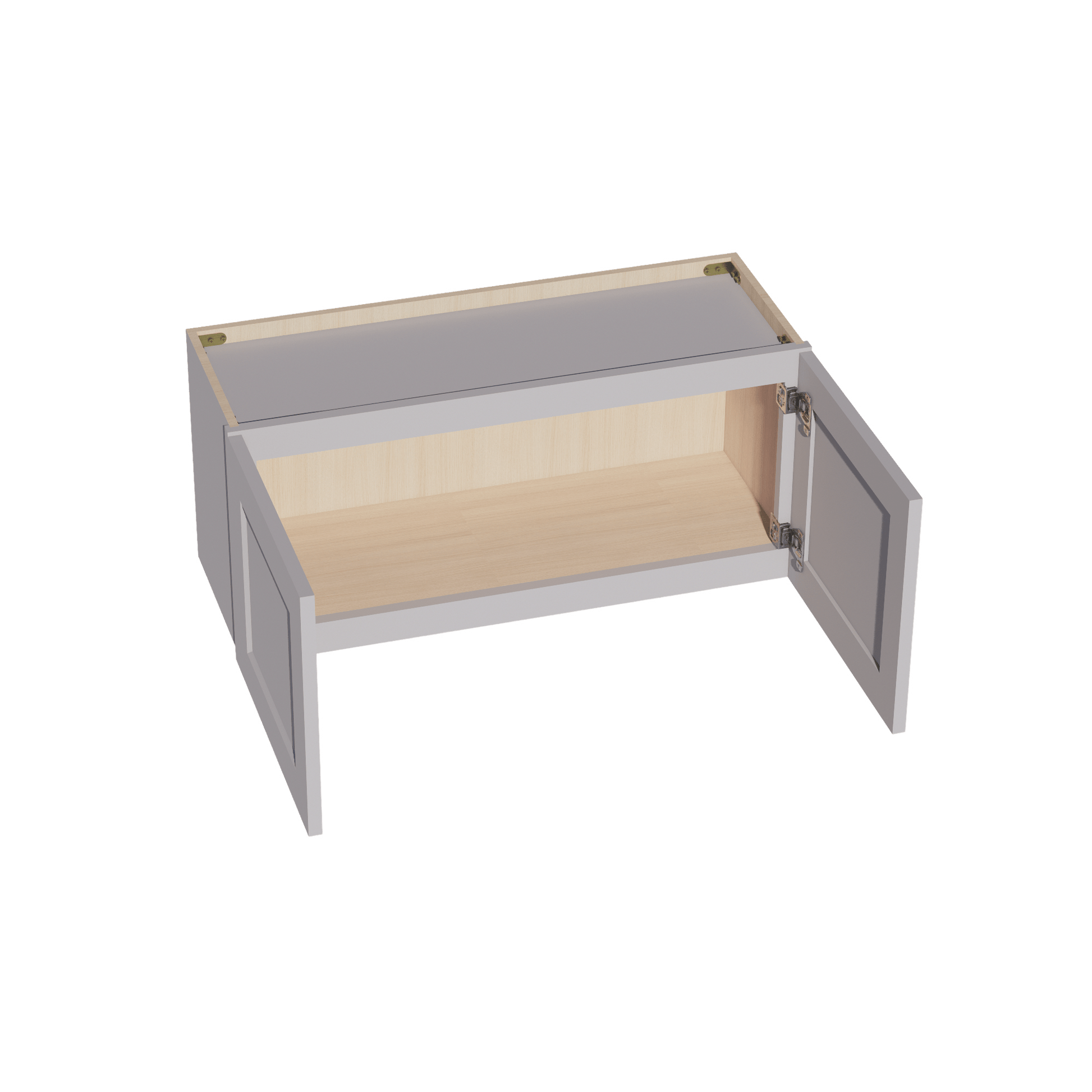 HA - W3315: Ash Gray Shaker 33"W x 15"H 2 Doors Standard Wall Bridge Cabinet - NextCabinets