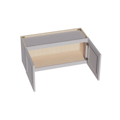 HA - W3315: Ash Gray Shaker 33"W x 15"H 2 Doors Standard Wall Bridge Cabinet - NextCabinets