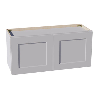 HA - W3315: Ash Gray Shaker 33"W x 15"H 2 Doors Standard Wall Bridge Cabinet - NextCabinets