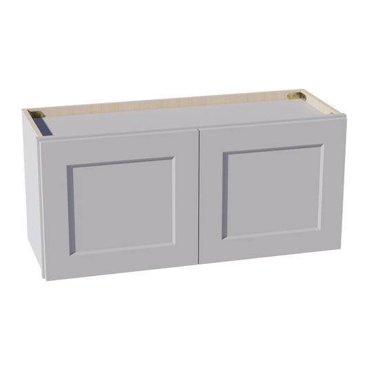 HA - W3315: Ash Gray Shaker 33"W x 15"H 2 Doors Standard Wall Bridge Cabinet - NextCabinets