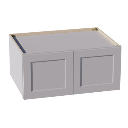 HA - W331524: Ash Gray Shaker 33"W x 15"H x 24"D 2 Doors Standard Bridge Wall Cabinet - NextCabinets