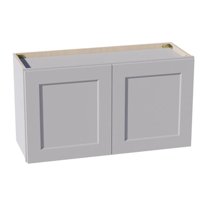 HA - W3318: Ash Gray Shaker 33"W x 18"H 2 Doors Standard Wall Bridge Cabinet - NextCabinets