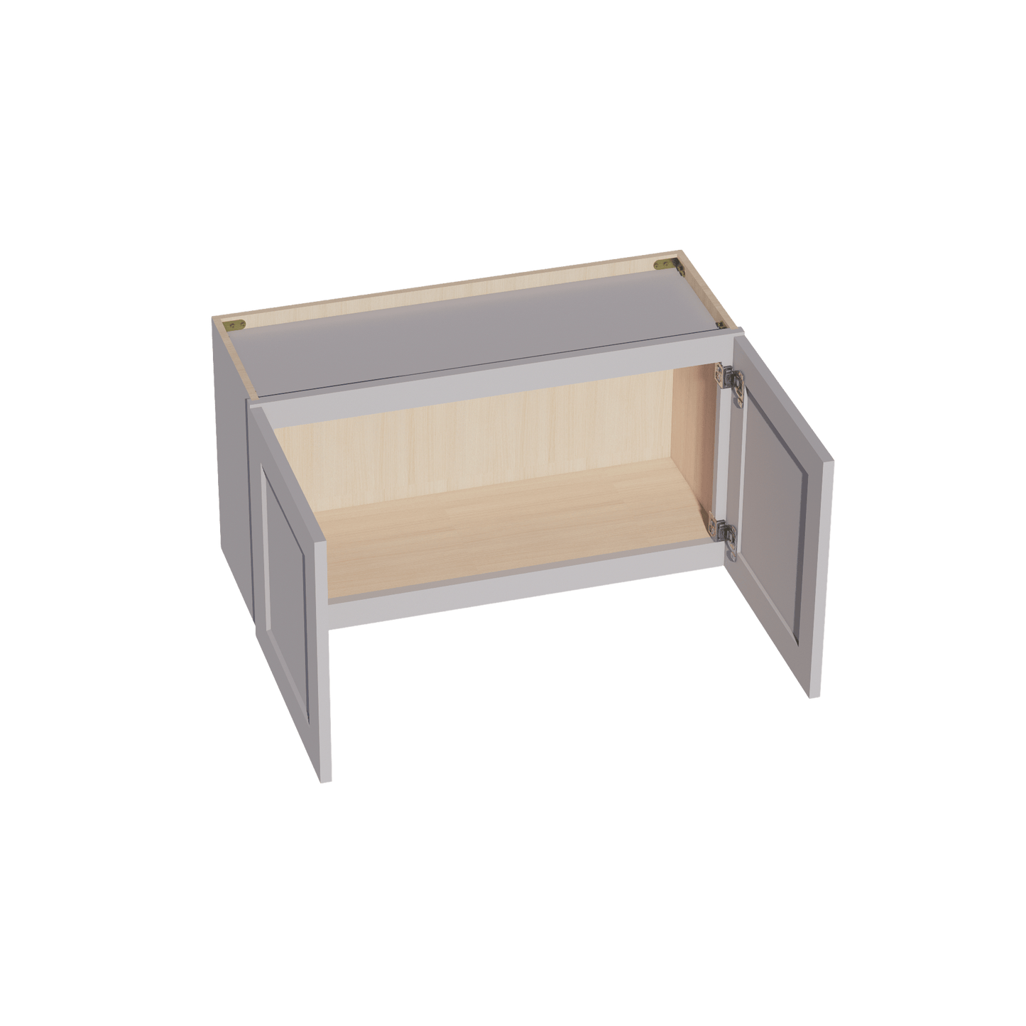 HA - W3318: Ash Gray Shaker 33"W x 18"H 2 Doors Standard Wall Bridge Cabinet - NextCabinets