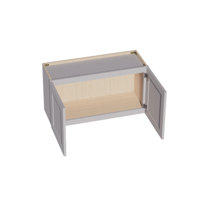 HA - W3318: Ash Gray Shaker 33"W x 18"H 2 Doors Standard Wall Bridge Cabinet - NextCabinets