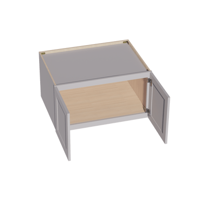 HA - W331824: Ash Gray Shaker 33"W x 18"H x 24"D 2 Doors Standard Bridge Wall Cabinet - NextCabinets