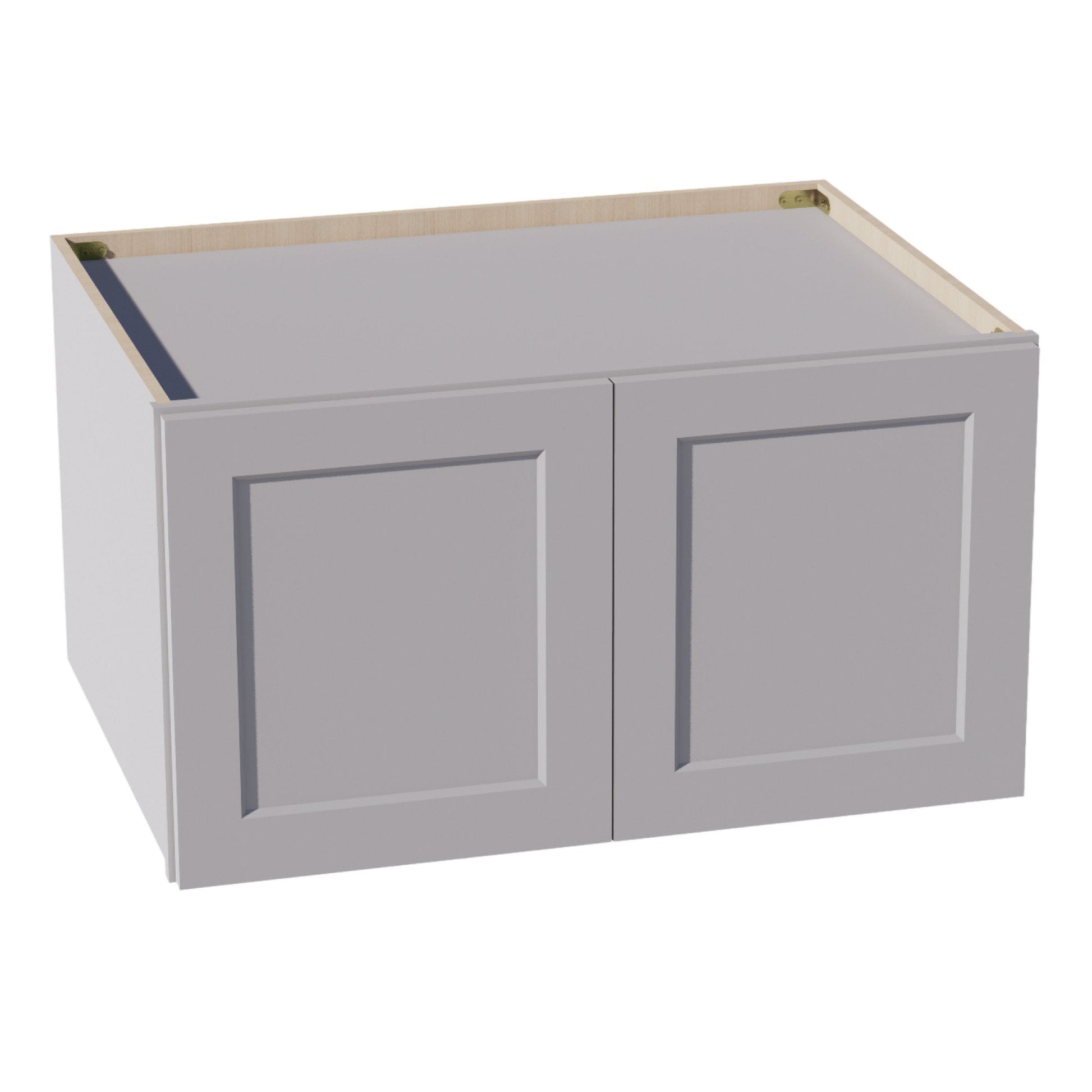 HA - W331824: Ash Gray Shaker 33"W x 18"H x 24"D 2 Doors Standard Bridge Wall Cabinet - NextCabinets