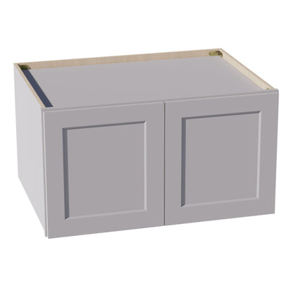 HA - W331824: Ash Gray Shaker 33"W x 18"H x 24"D 2 Doors Standard Bridge Wall Cabinet - NextCabinets