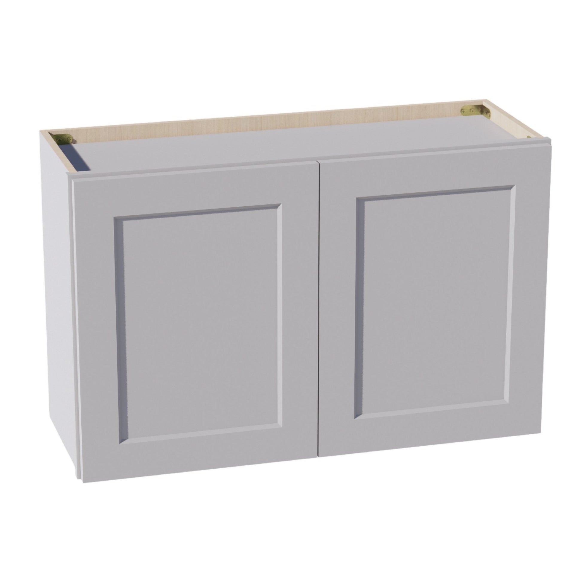 HA - W3321: Ash Gray Shaker 33"W x 21"H 2 Doors Standard Wall Bridge Cabinet - NextCabinets