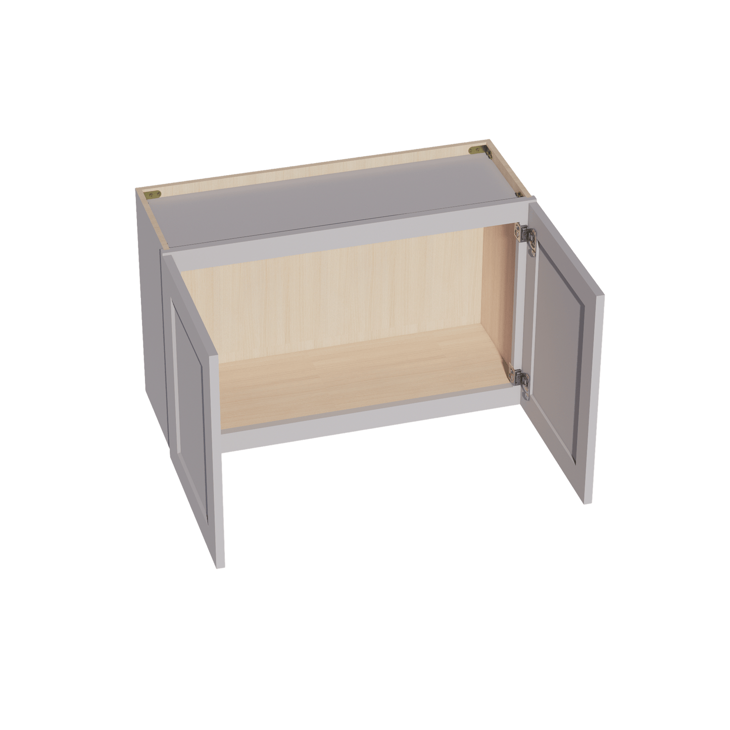 HA - W3321: Ash Gray Shaker 33"W x 21"H 2 Doors Standard Wall Bridge Cabinet - NextCabinets