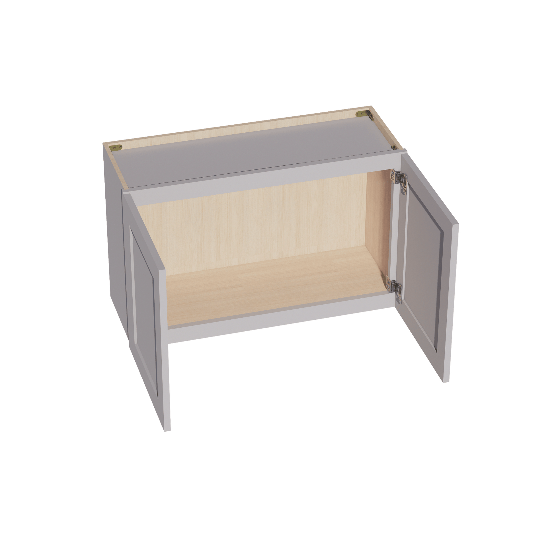 HA - W3321: Ash Gray Shaker 33"W x 21"H 2 Doors Standard Wall Bridge Cabinet - NextCabinets