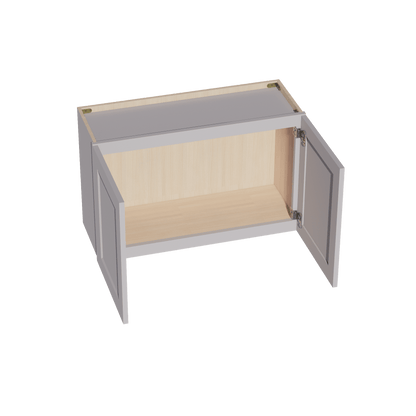 HA - W3321: Ash Gray Shaker 33"W x 21"H 2 Doors Standard Wall Bridge Cabinet - NextCabinets