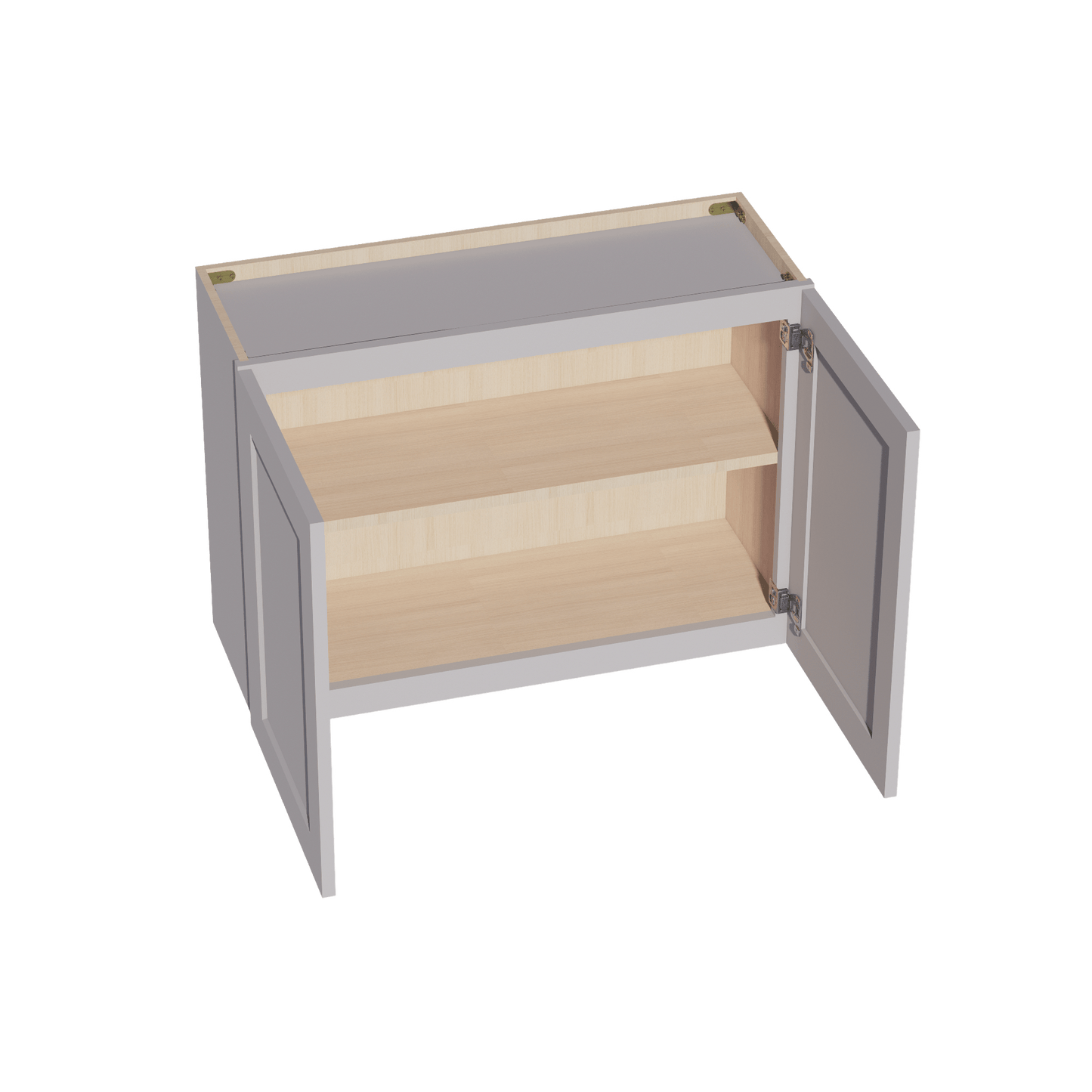 HA - W3324: Ash Gray Shaker 33"W x 24"H 2 Doors Standard Wall Bridge Cabinet - NextCabinets