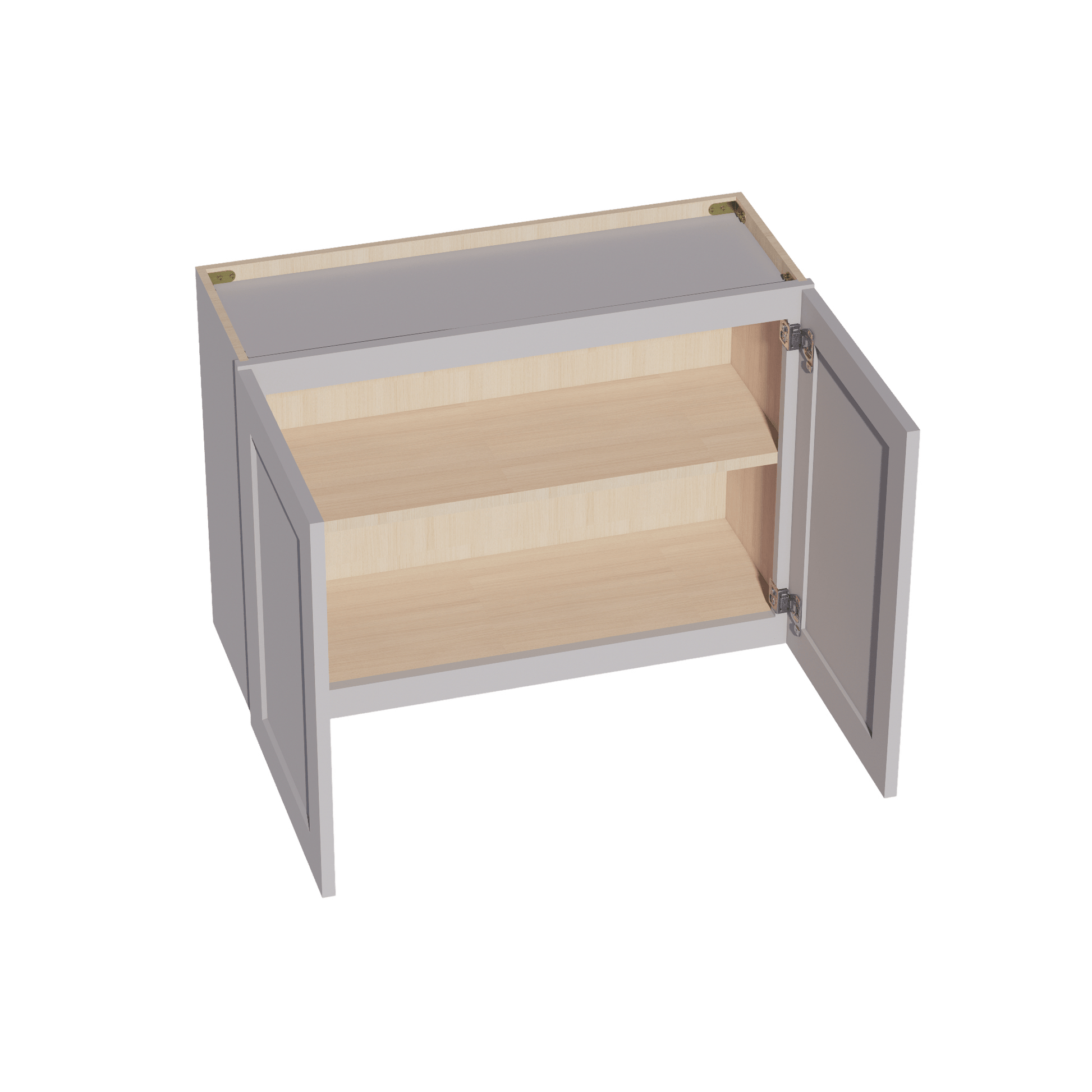 HA - W3324: Ash Gray Shaker 33"W x 24"H 2 Doors Standard Wall Bridge Cabinet - NextCabinets