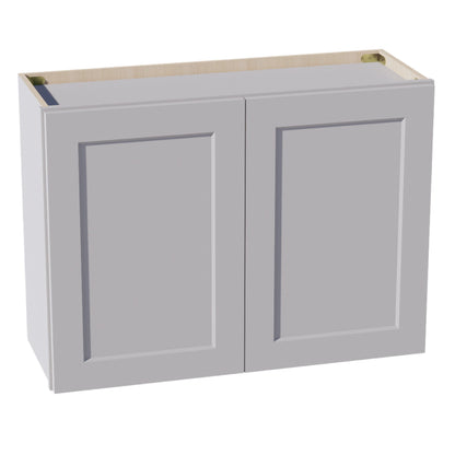 HA - W3324: Ash Gray Shaker 33"W x 24"H 2 Doors Standard Wall Bridge Cabinet - NextCabinets