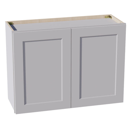 HA - W3324: Ash Gray Shaker 33"W x 24"H 2 Doors Standard Wall Bridge Cabinet - NextCabinets