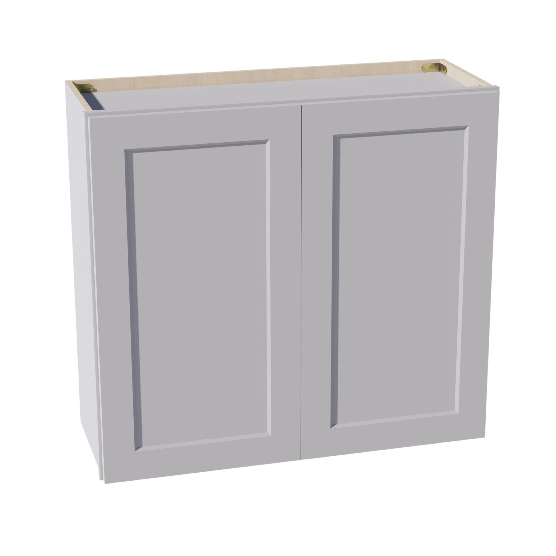 HA - W3330: Ash Gray Shaker 33"W x 30"H 2 Doors & 2 Shelves Standard Wall Cabinet - NextCabinets