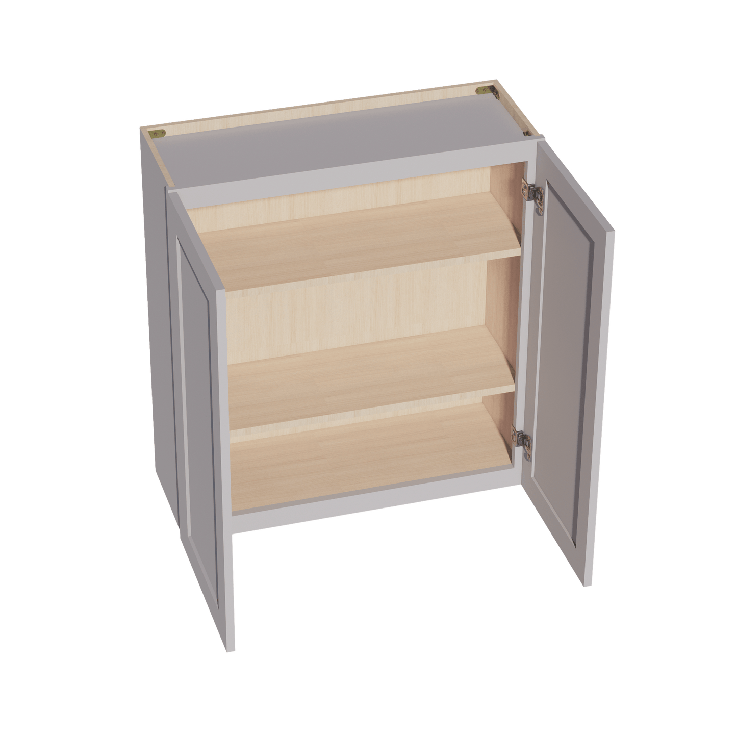 HA - W3336: Ash Gray Shaker 33"W x 36"H 2 Doors & 2 Shelves Standard Wall Cabinet - NextCabinets