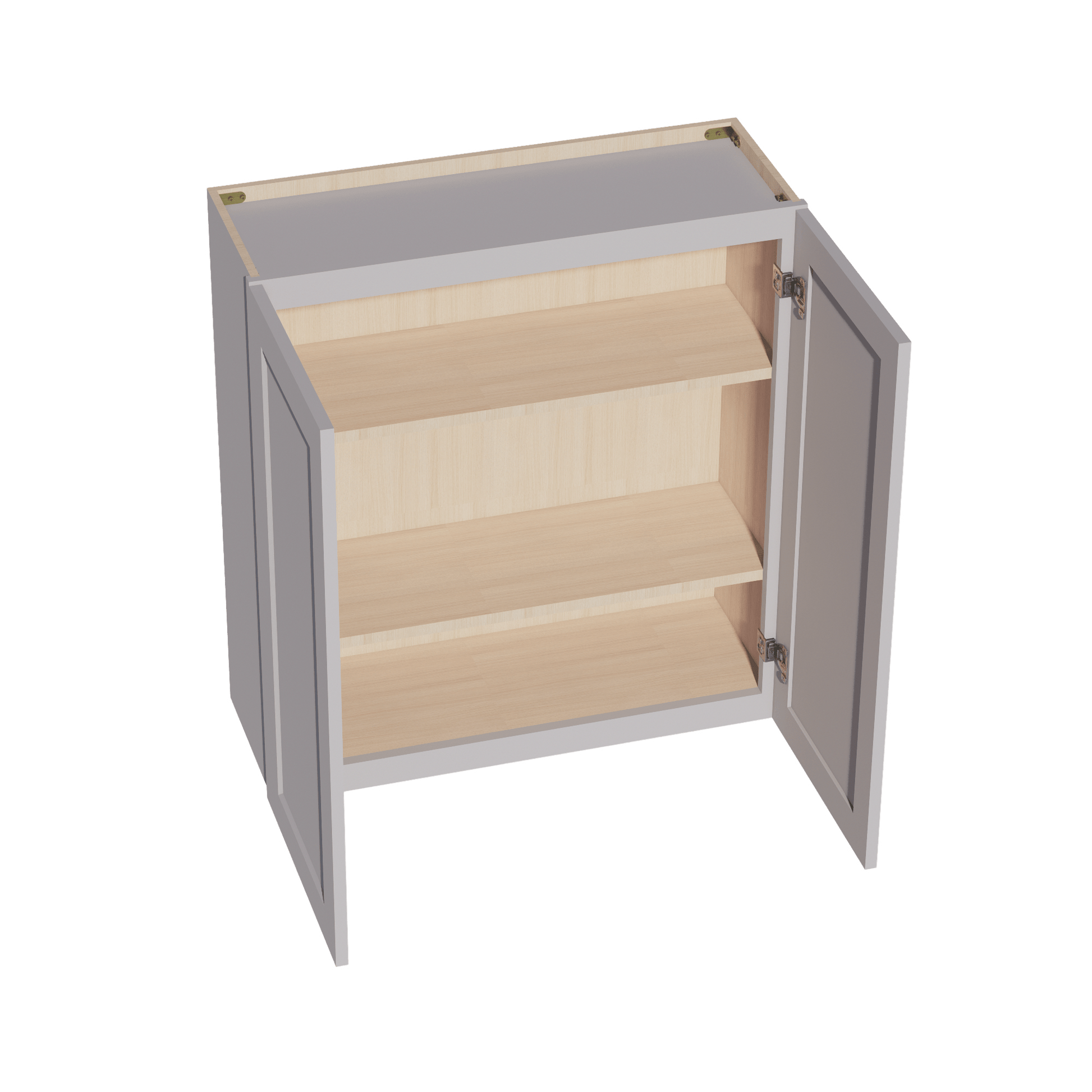 HA - W3336: Ash Gray Shaker 33"W x 36"H 2 Doors & 2 Shelves Standard Wall Cabinet - NextCabinets