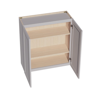 HA - W3336: Ash Gray Shaker 33"W x 36"H 2 Doors & 2 Shelves Standard Wall Cabinet - NextCabinets