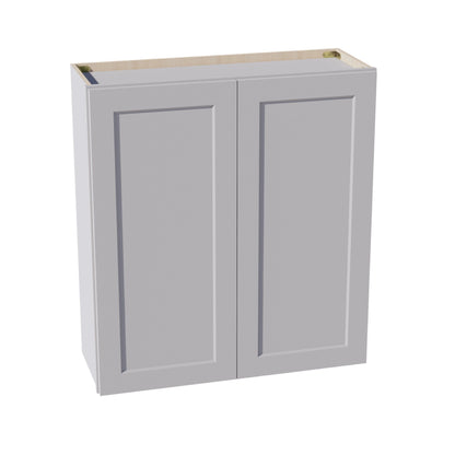 HA - W3336: Ash Gray Shaker 33"W x 36"H 2 Doors & 2 Shelves Standard Wall Cabinet - NextCabinets