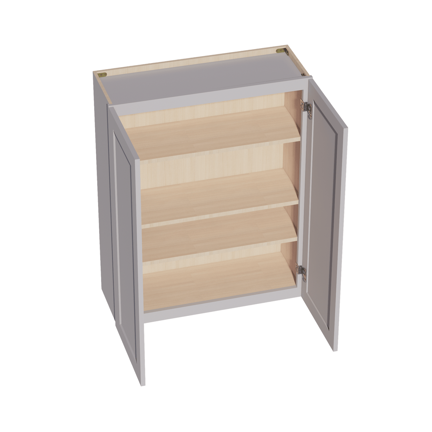 HA - W3342: Ash Gray Shaker 33"W x 42"H 2 Doors & 3 Shelves Standard Wall Cabinet - NextCabinets