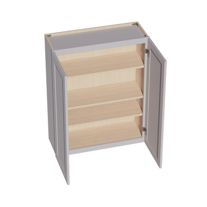 HA - W3342: Ash Gray Shaker 33"W x 42"H 2 Doors & 3 Shelves Standard Wall Cabinet - NextCabinets