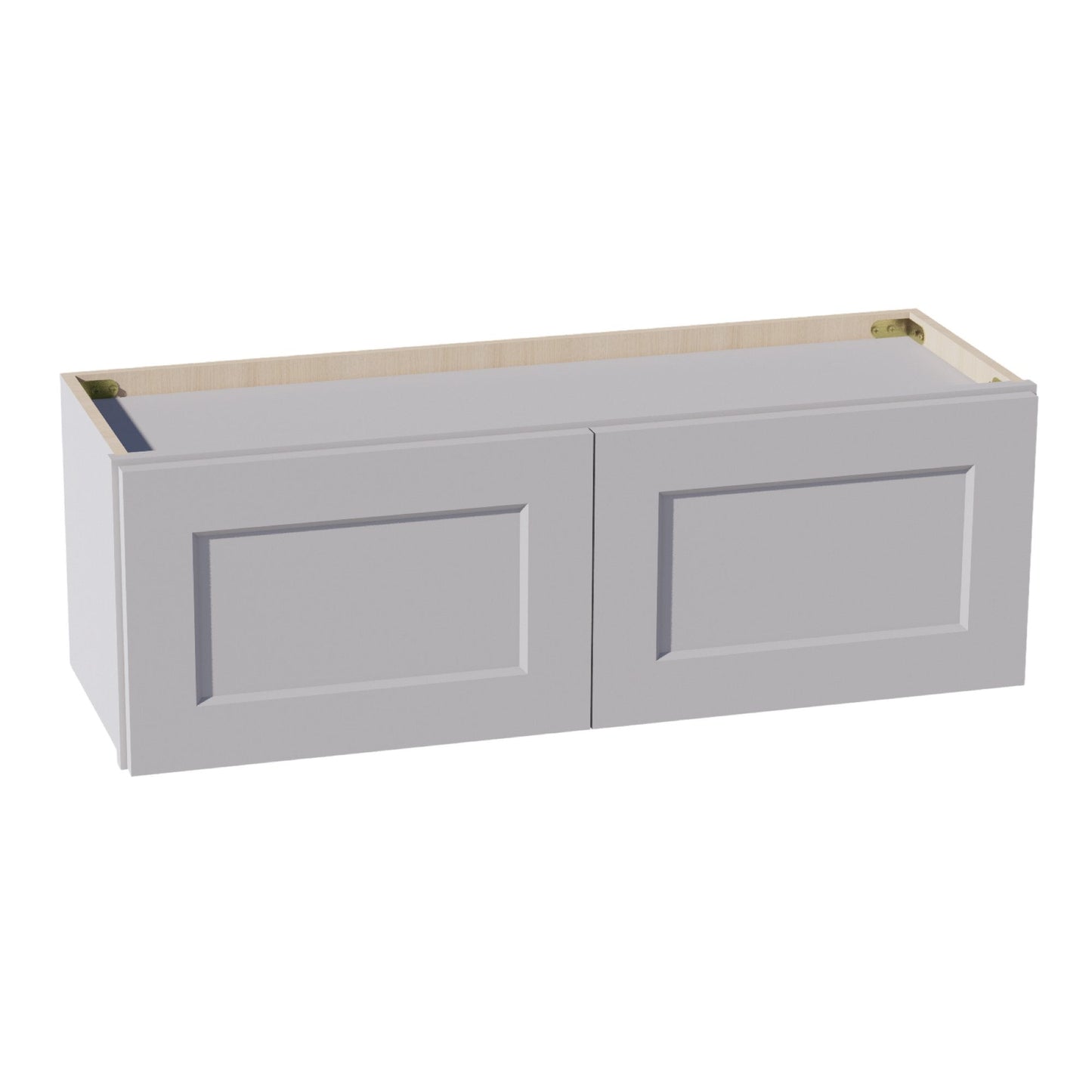 HA - W3612: Ash Gray Shaker 36"W x 12"H 2 Doors Standard Wall Bridge Cabinet - NextCabinets