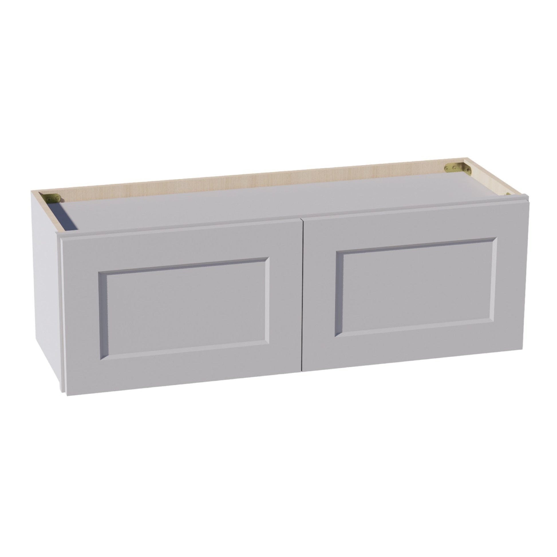 HA - W3612: Ash Gray Shaker 36"W x 12"H 2 Doors Standard Wall Bridge Cabinet - NextCabinets