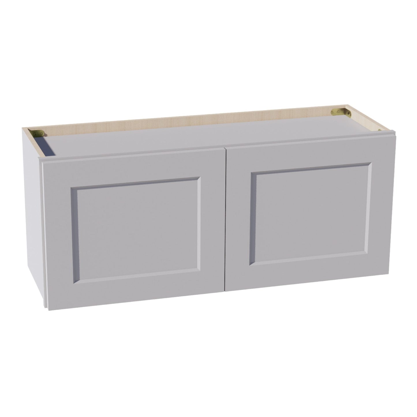 HA - W3615: Ash Gray Shaker 36"W x 15"H 2 Doors Standard Wall Bridge Cabinet - NextCabinets
