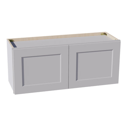 HA - W3615: Ash Gray Shaker 36"W x 15"H 2 Doors Standard Wall Bridge Cabinet - NextCabinets