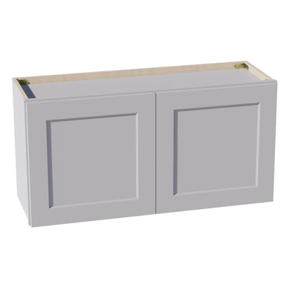 HA - W3618: Ash Gray Shaker 36"W x 18"H 2 Doors Standard Wall Bridge Cabinet - NextCabinets