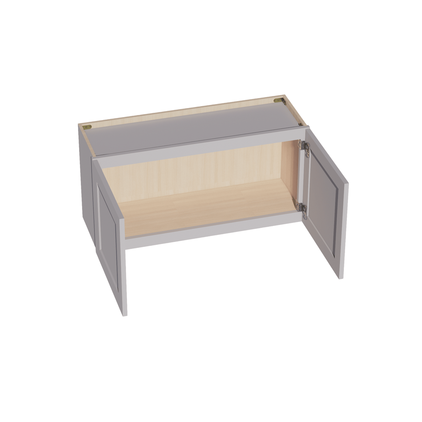 HA - W3618: Ash Gray Shaker 36"W x 18"H 2 Doors Standard Wall Bridge Cabinet - NextCabinets