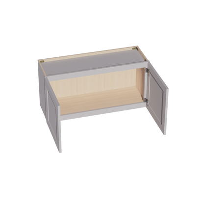 HA - W3618: Ash Gray Shaker 36"W x 18"H 2 Doors Standard Wall Bridge Cabinet - NextCabinets