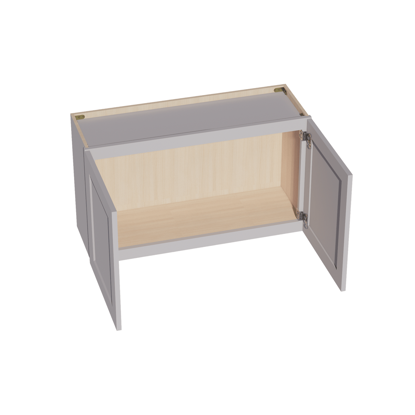 HA - W3621: Ash Gray Shaker 36"W x 21"H 2 Doors Standard Wall Bridge Cabinet - NextCabinets