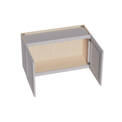 HA - W3621: Ash Gray Shaker 36"W x 21"H 2 Doors Standard Wall Bridge Cabinet - NextCabinets