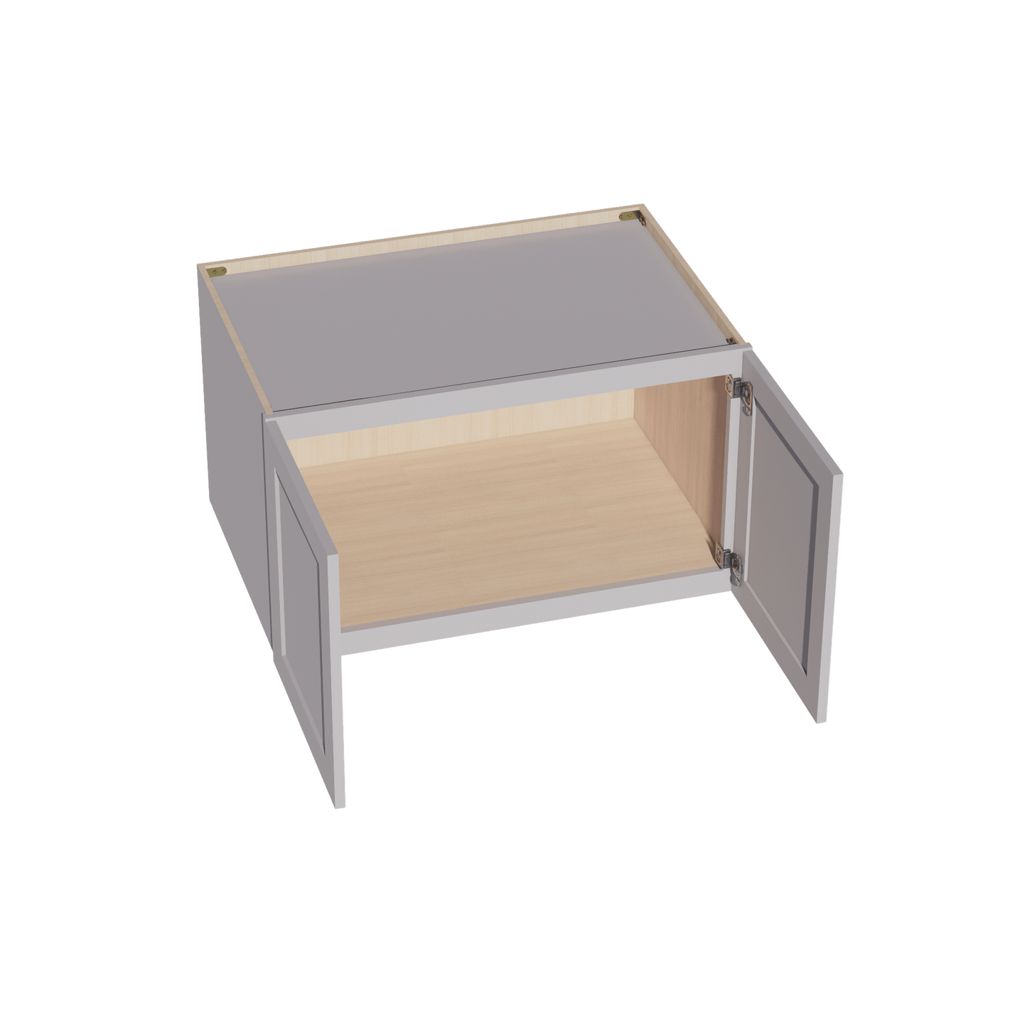 HA - W362124: Ash Gray Shaker 36"W x 21"H x 24"D 2 Doors & 1 Shelf Standard Bridge Wall Cabinet - NextCabinets