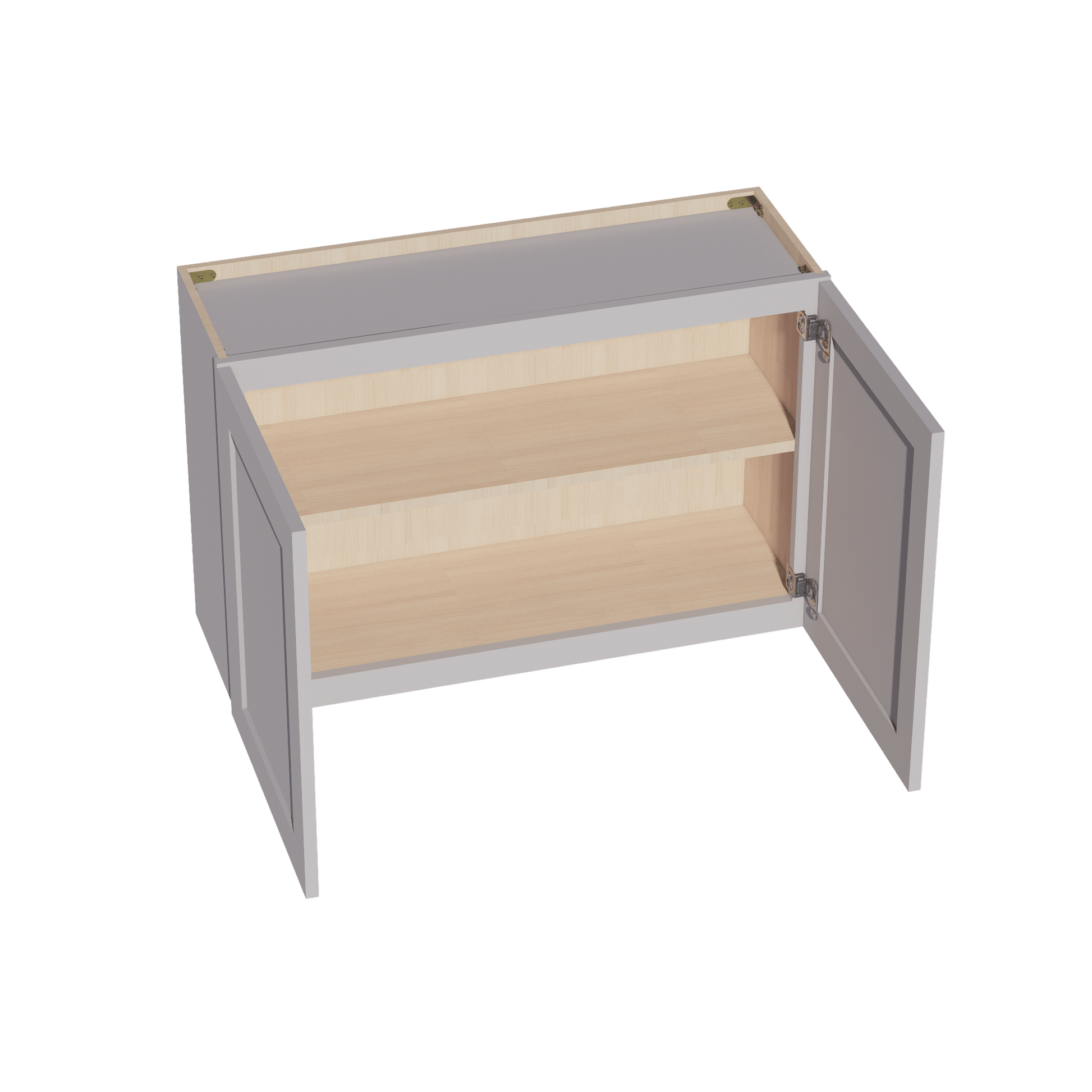 HA - W3624: Ash Gray Shaker 36"W x 24"H 2 Doors Standard Wall Bridge Cabinet - NextCabinets