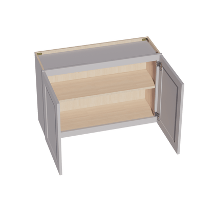 HA - W3624: Ash Gray Shaker 36"W x 24"H 2 Doors Standard Wall Bridge Cabinet - NextCabinets