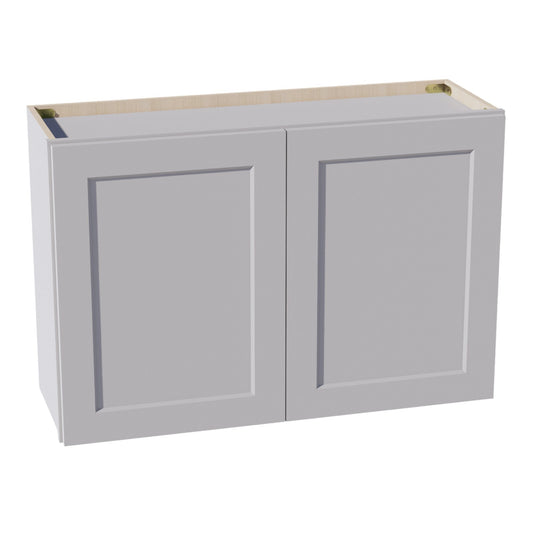 HA - W3624: Ash Gray Shaker 36"W x 24"H 2 Doors Standard Wall Bridge Cabinet - NextCabinets