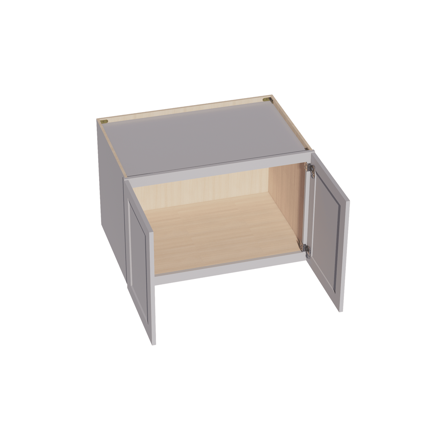 HA - W362424: Ash Gray Shaker 36"W x 24"H x 24"D 2 Doors & 1 Shelf Standard Bridge Wall Cabinet - NextCabinets