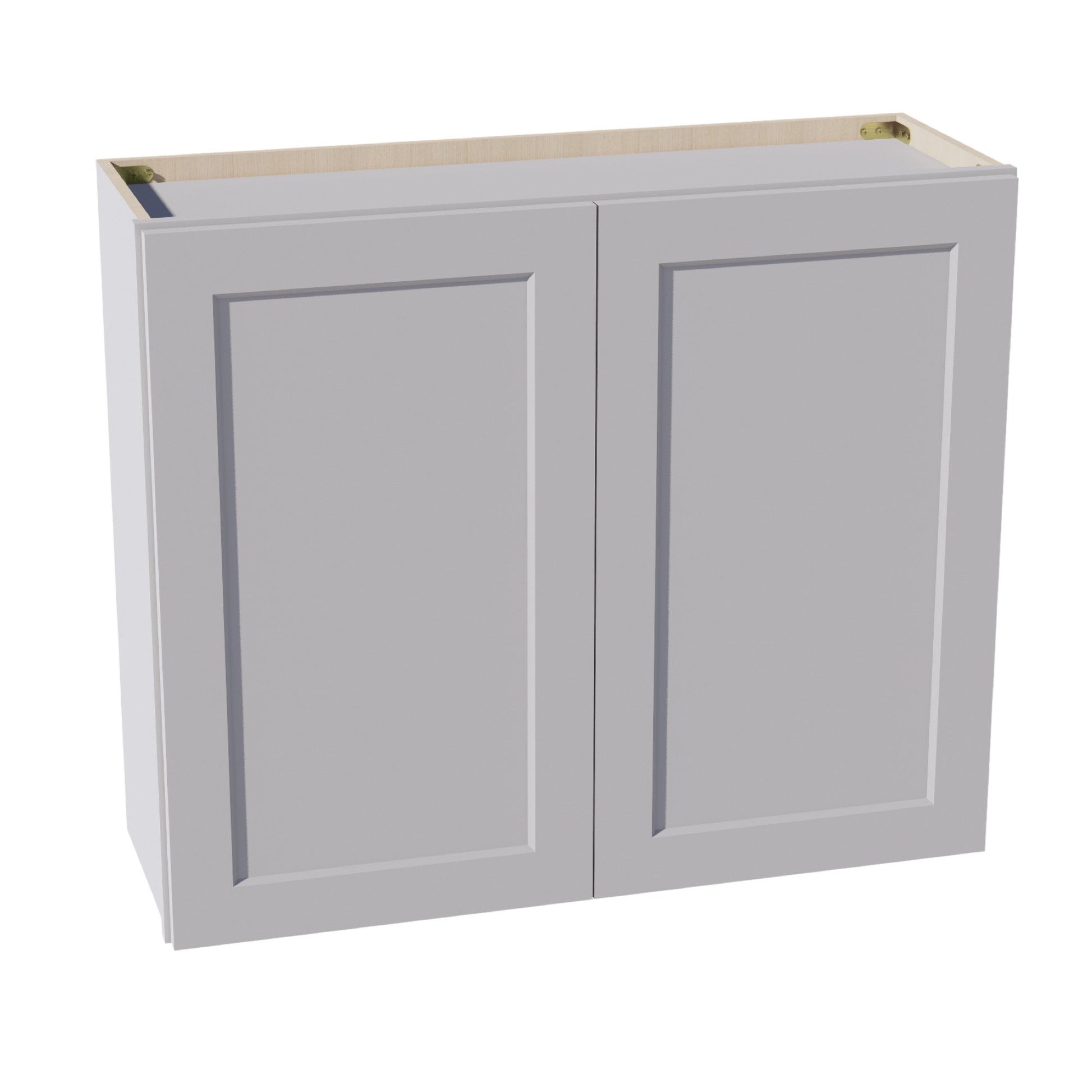 HA - W3630: Ash Gray Shaker 36"W x 30"H 2 Doors & 2 Shelves Standard Wall Cabinet - NextCabinets