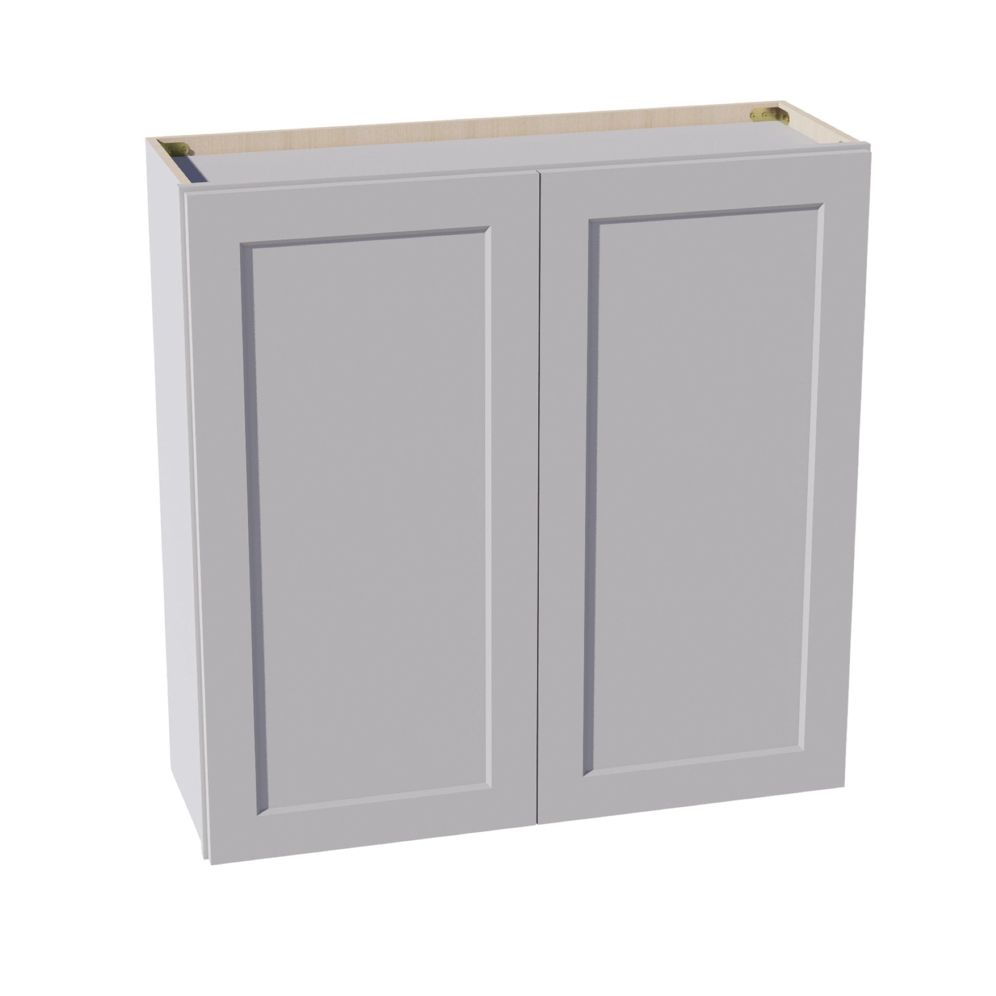 HA - W3636: Ash Gray Shaker 36"W x 36"H 2 Doors & 2 Shelves Standard Wall Cabinet - NextCabinets