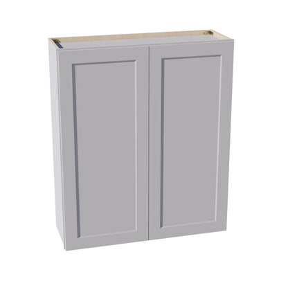 HA - W3642: Ash Gray Shaker 36"W x 42"H 2 Doors & 3 Shelves Standard Wall Cabinet - NextCabinets