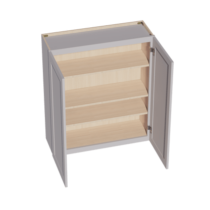 HA - W3642: Ash Gray Shaker 36"W x 42"H 2 Doors & 3 Shelves Standard Wall Cabinet - NextCabinets