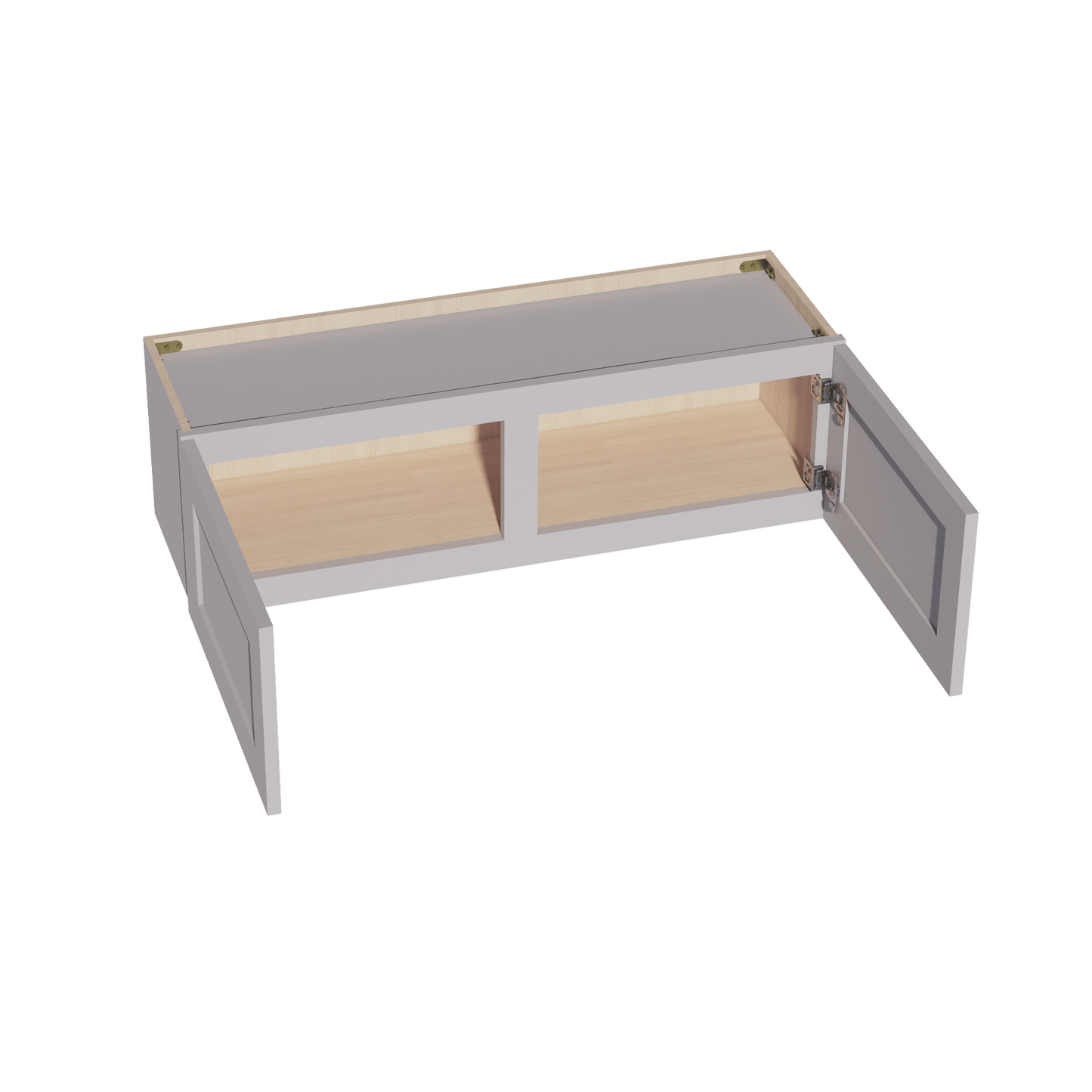 HA - W3912: Ash Gray Shaker 39"W x 12"H 2 Doors Standard Wall Bridge Cabinet - NextCabinets